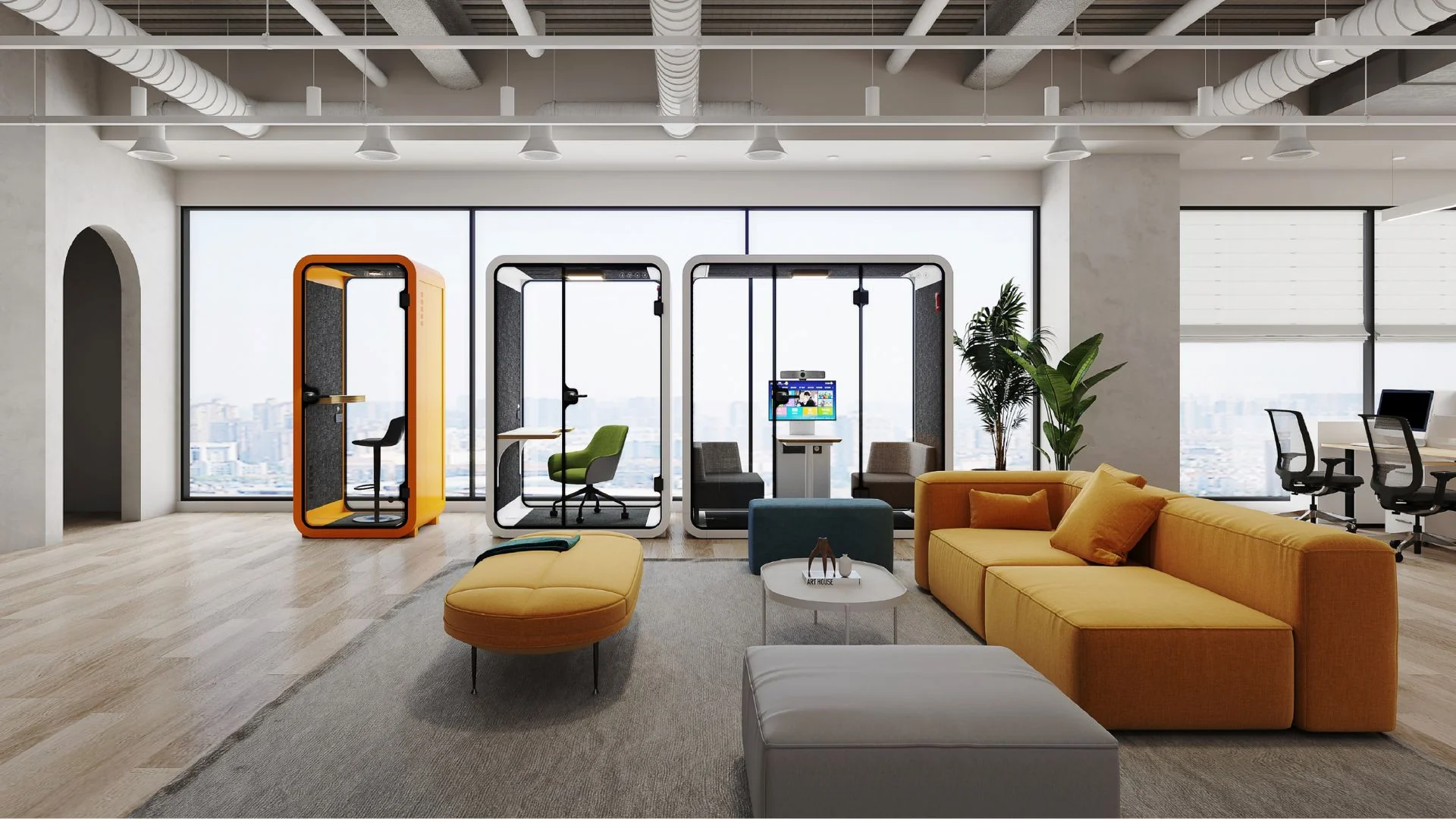 Showroom KBEEN : cabines acoustiques en open space